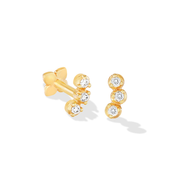 dower & hall 9k Diamond Curved Single Labret