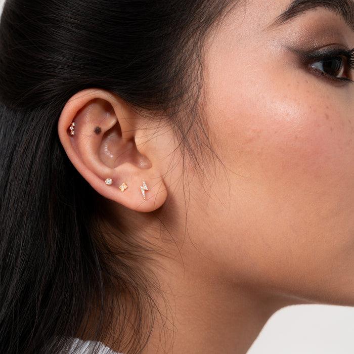 Dower & Hall 9k Diamond Disc Single Labret