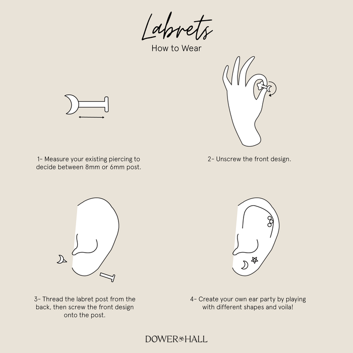 Dower & Hall 9k Diamond Pear Single Labret