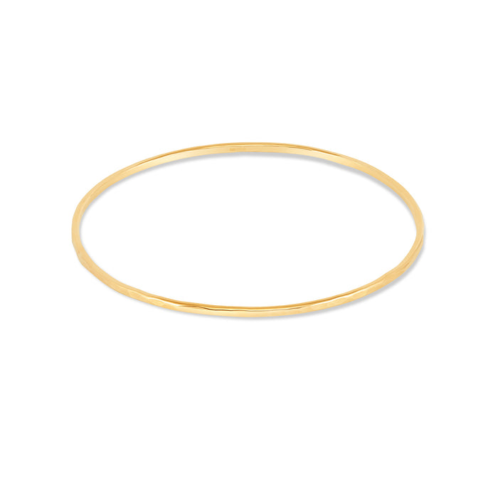 dower & hall 9k Gold 2mm Hammered Nomad Bangle