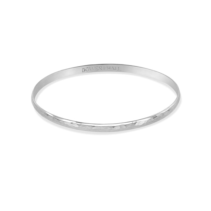 Dower & Hall 9k Gold 4mm Hammered Nomad Bangle