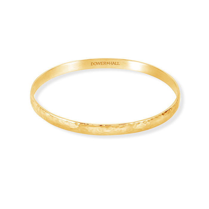 dower & hall 9k Gold 5mm Hammered Nomad Bangle