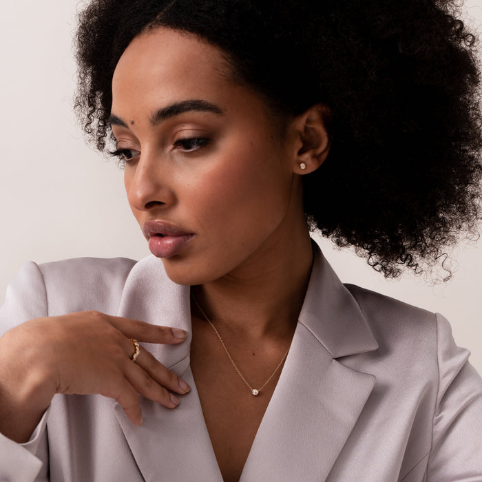 Dower & Hall 9k Gold & Diamond Dew Pendant