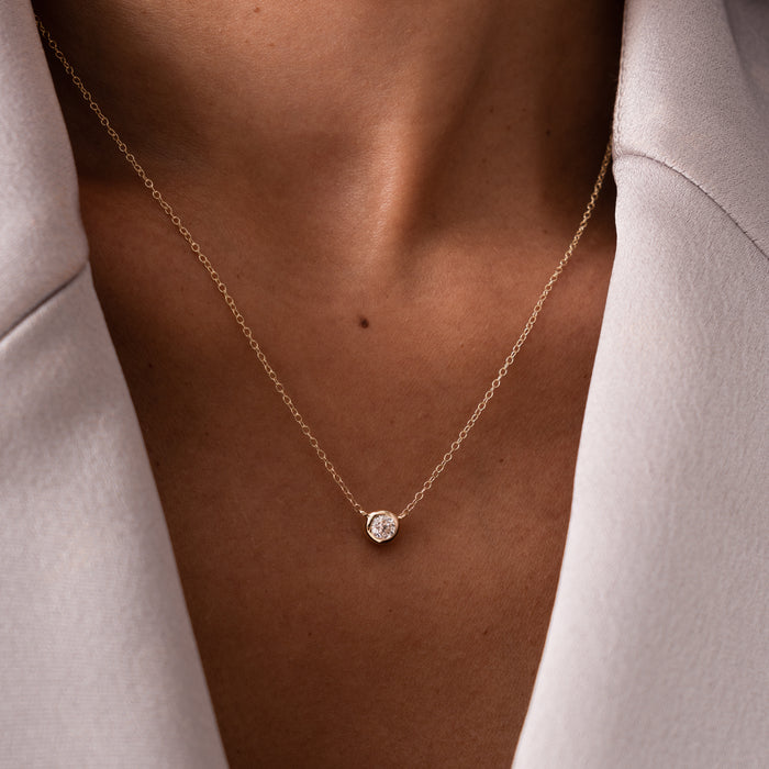 Dower & Hall 9k Gold & Diamond Dew Pendant