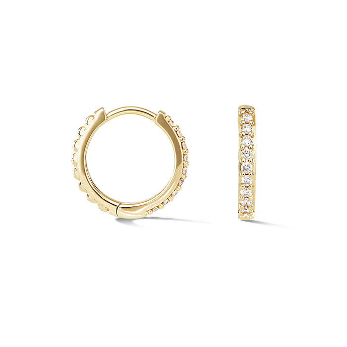 Dower & Hall 9k Medium White Diamond Story Hoops