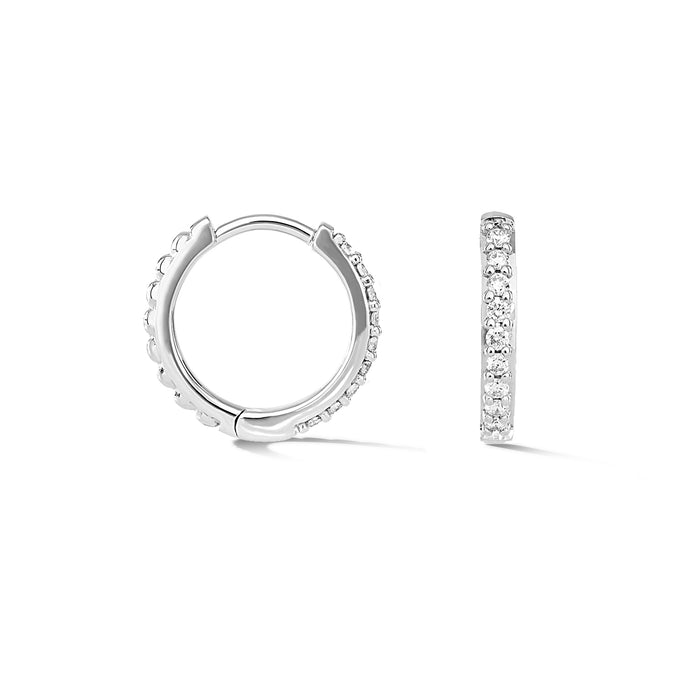 dower & hall 9k Medium White Diamond Story Hoops