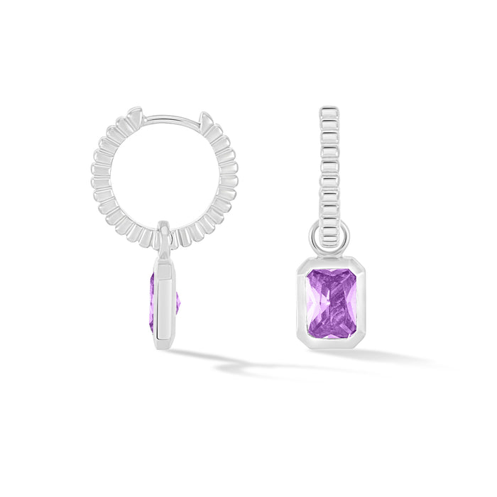 dower & hall Amethyst Humbug Huggie Charm Hoops
