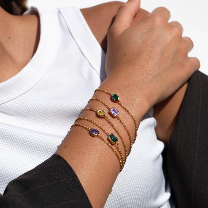 Dower & Hall Amethyst Octagon Chain Bracelet