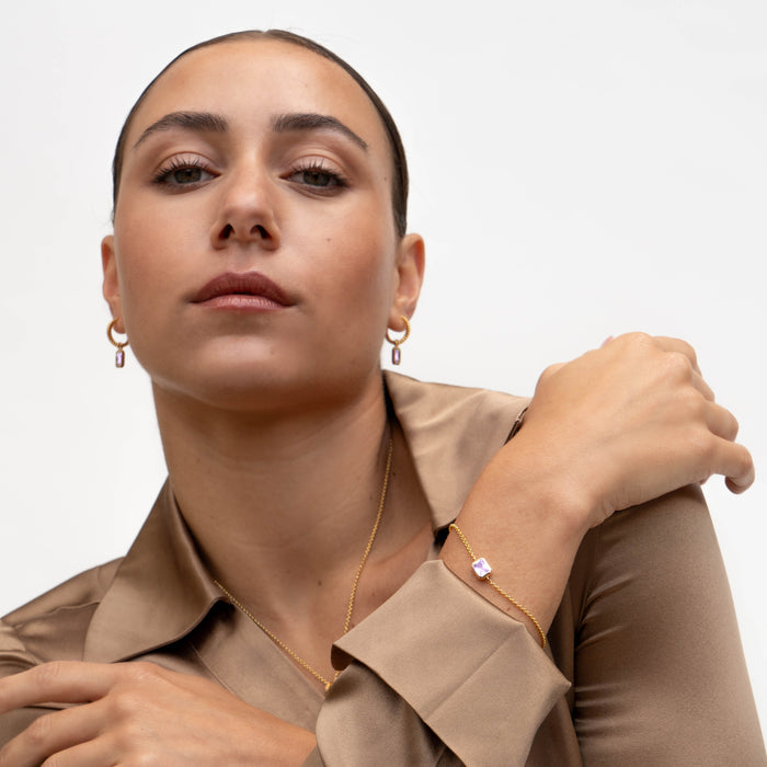 Dower & Hall Amethyst Octagon Chain Bracelet