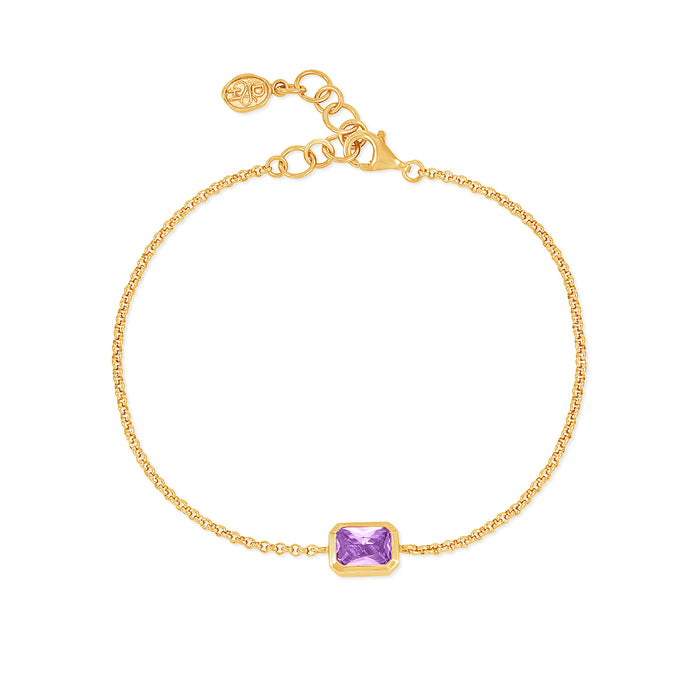 Dower & Hall Amethyst Octagon Chain Bracelet