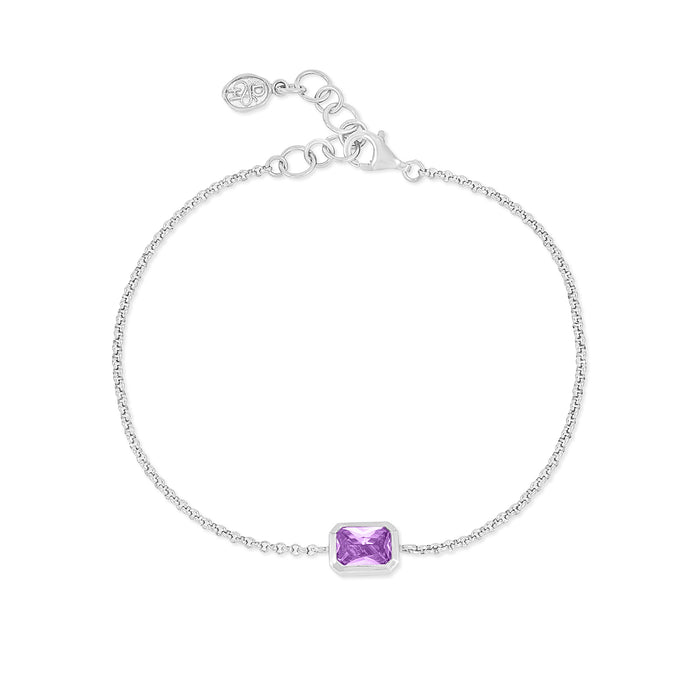 dower & hall Amethyst Octagon Chain Bracelet