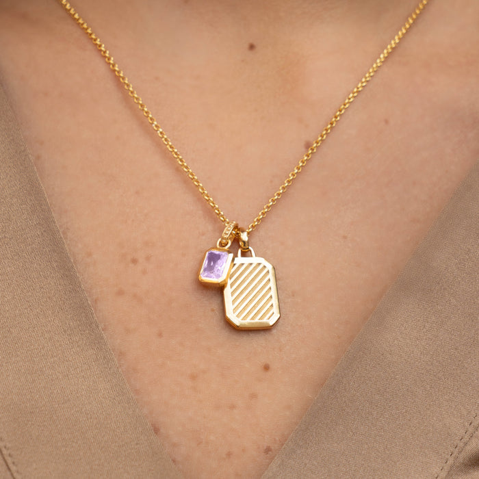 Dower & Hall Amethyst Octagon Humbug Necklace