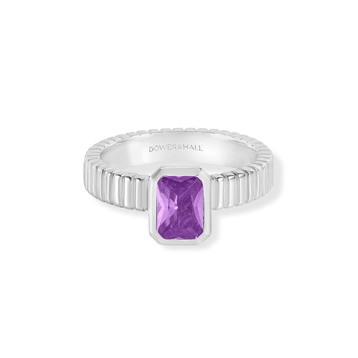 Dower & Hall Amethyst Octagon Twist Twinkle Ring