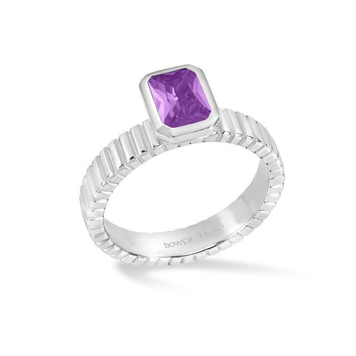 dower & hall Amethyst Octagon Twist Twinkle Ring