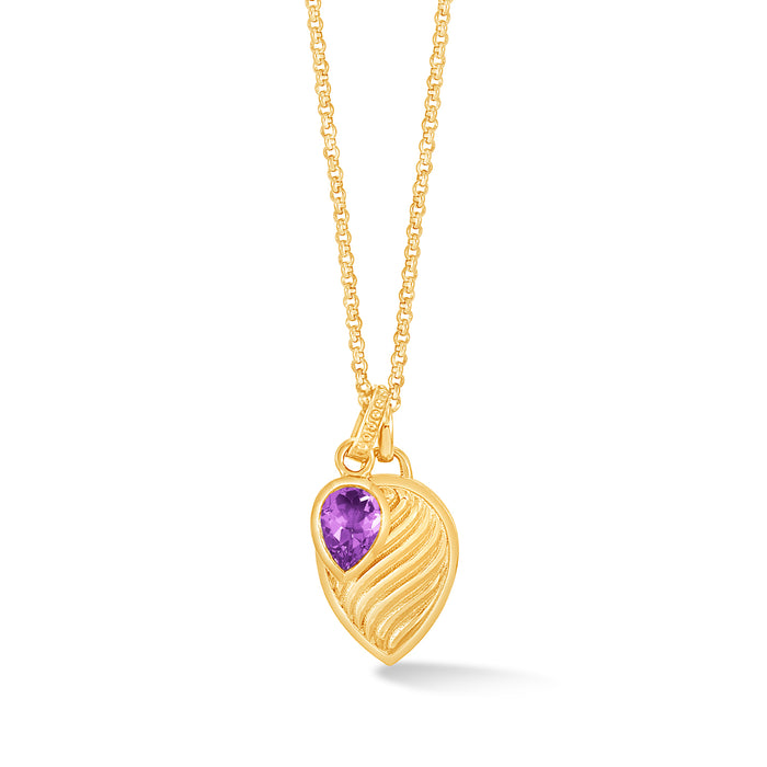 Dower & Hall Amethyst Twist Peardrop Necklace