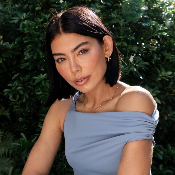 Dower & Hall Aquamarine Dewdrop Chain Necklace