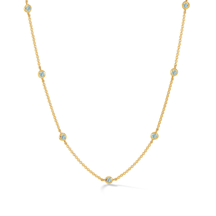 dower & hall Aquamarine Dewdrop Chain Necklace