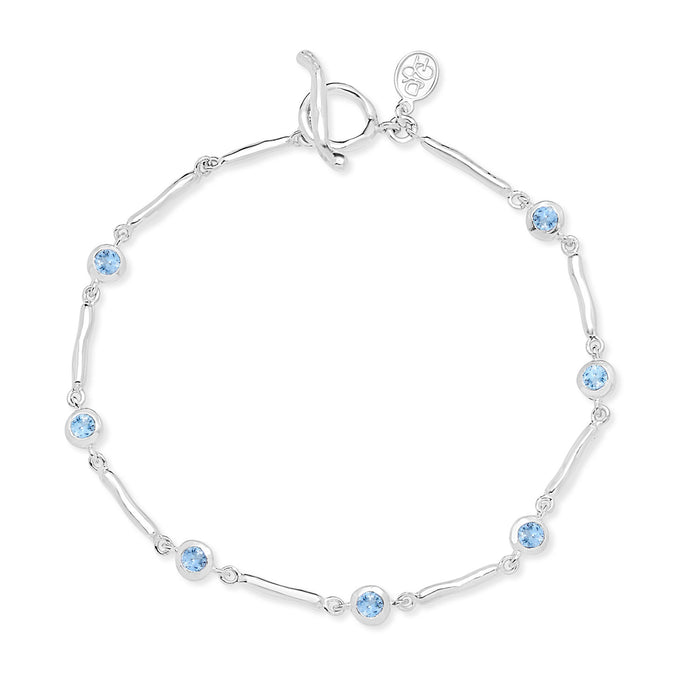 Dower & Hall Aquamarine Dewdrops Link Bracelet