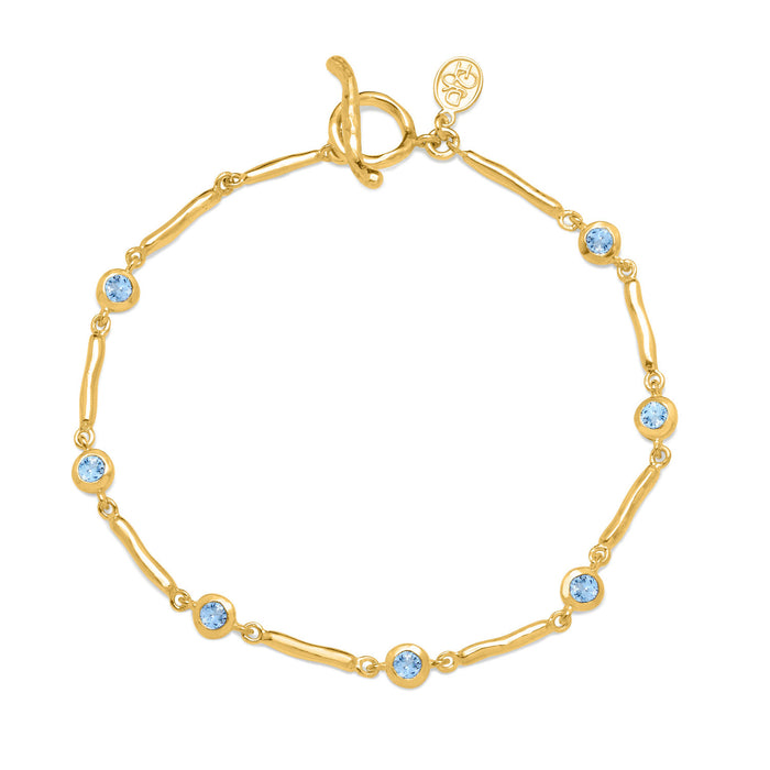 dower & hall Aquamarine Dewdrops Link Bracelet