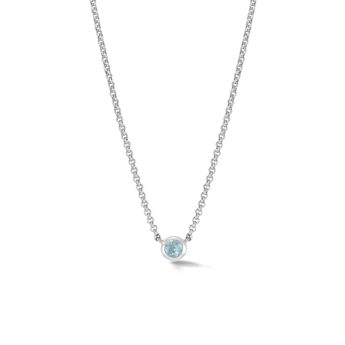 dower & hall Aquamarine Round Dewdrop Pendant