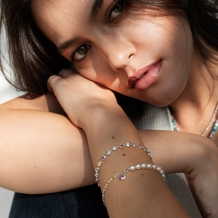 Dower & Hall Array Gemstone Line Bracelet