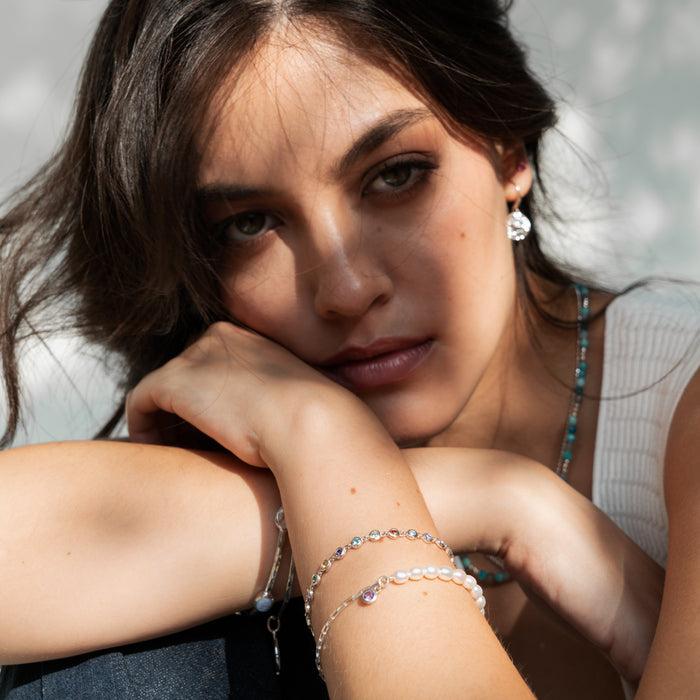 Dower & Hall Array Gemstone Line Bracelet