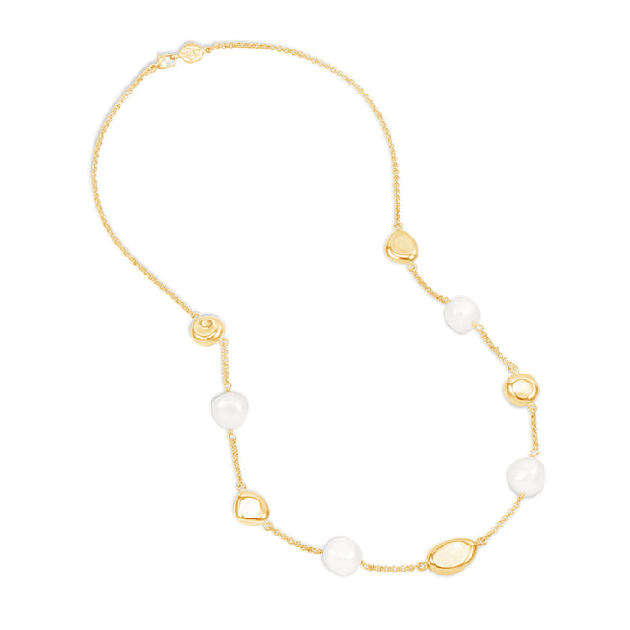 Dower & Hall Baroque Pearl & Pebble Necklace