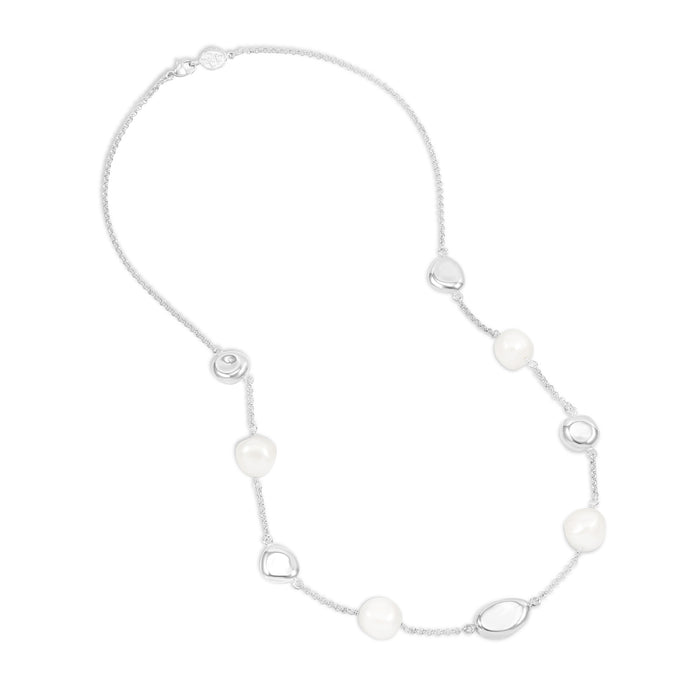 dower & hall Baroque Pearl & Pebble Necklace