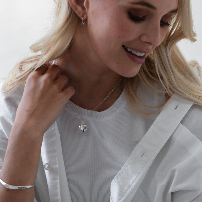 Dower & Hall Blue Sapphire 15mm Heart Lumiere Locket