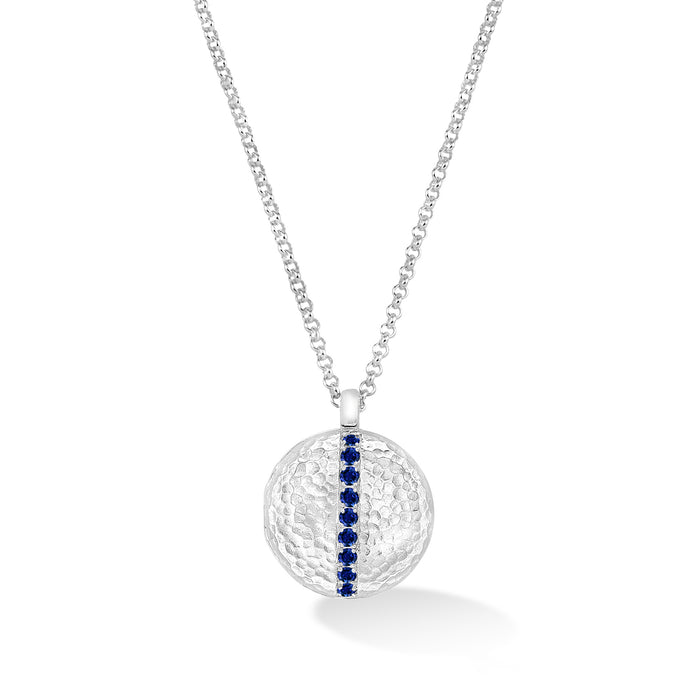 dower & hall Blue Sapphire 16mm Round Lumiere Locket