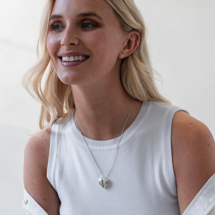 Dower & Hall Blue Sapphire 23mm Heart Lumiere Locket