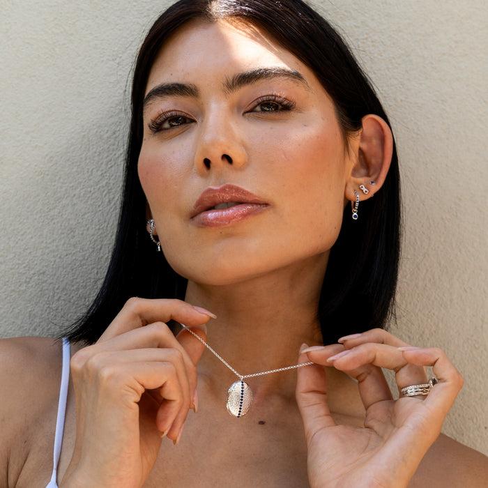 Dower & Hall Blue Sapphire 26mm Oval Lumiere Locket