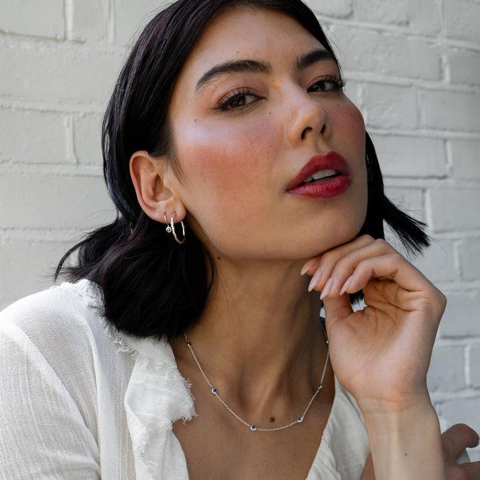 Dower & Hall Blue Sapphire Dewdrop Chain Necklace