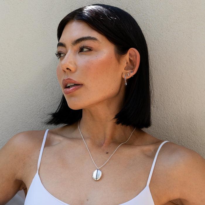 Dower & Hall Blue Sapphire Dewdrop Charm Hoops