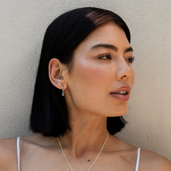 Dower & Hall Blue Sapphire Dewdrop Charm Hoops