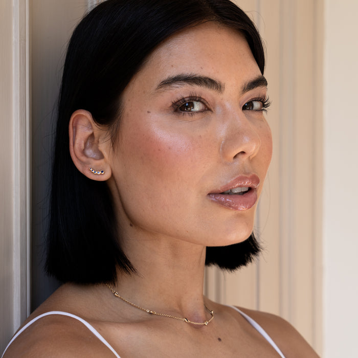 Dower & Hall Blue Sapphire Dewdrop Ear Climbers