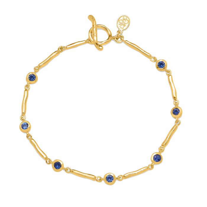 Dower & Hall Blue Sapphire Dewdrops Link Bracelet