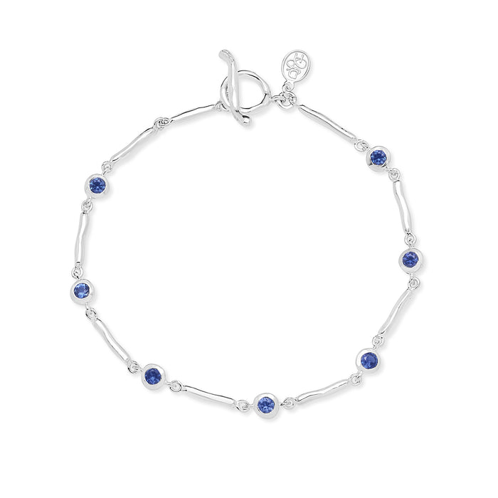 dower & hall Blue Sapphire Dewdrops Link Bracelet