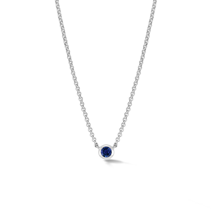 dower & hall Blue Sapphire Round Dewdrop Pendant