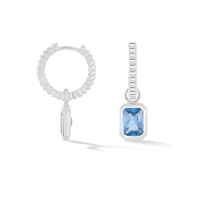 dower & hall Blue Topaz Humbug Huggie Charm Hoops