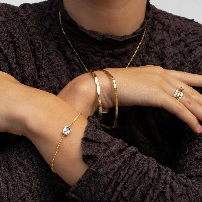 Dower & Hall Blue Topaz Octagon Chain Bracelet