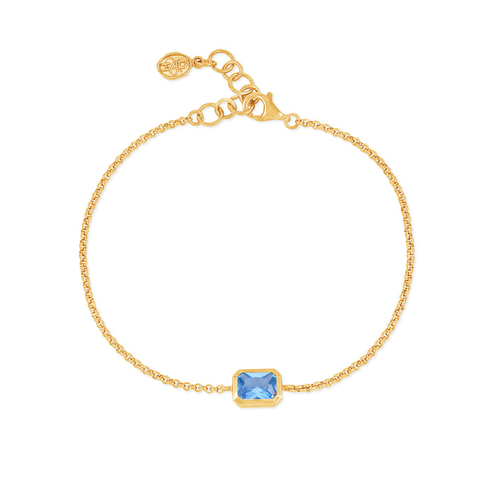 Dower & Hall Blue Topaz Octagon Chain Bracelet