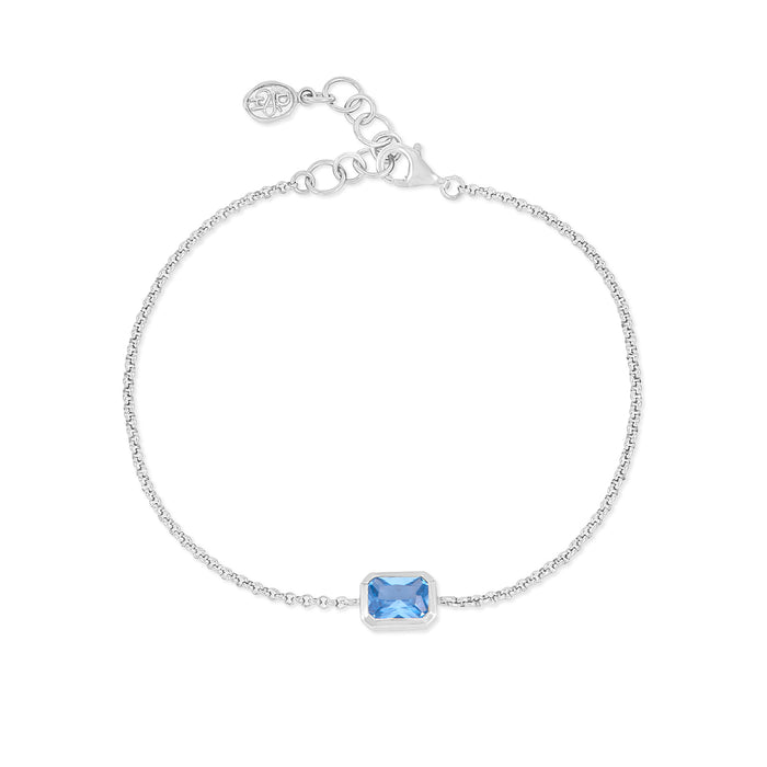 dower & hall Blue Topaz Octagon Chain Bracelet