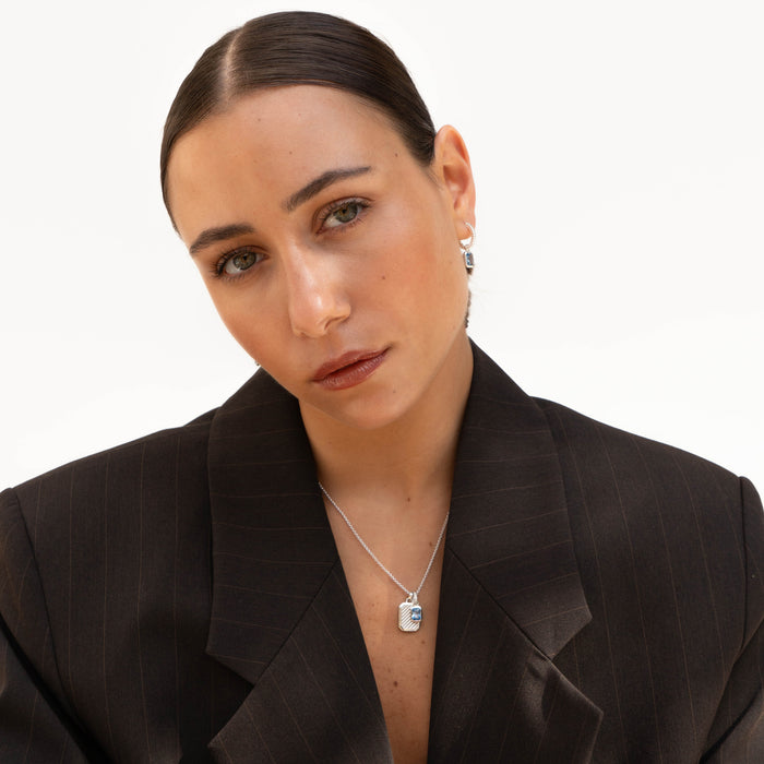 Dower & Hall Blue Topaz Octagon Humbug Necklace