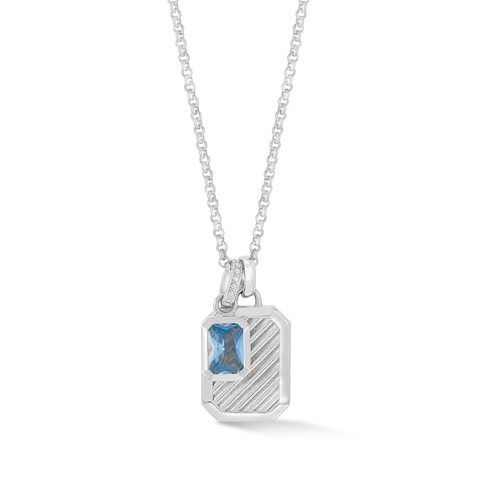 dower & hall Blue Topaz Octagon Humbug Necklace