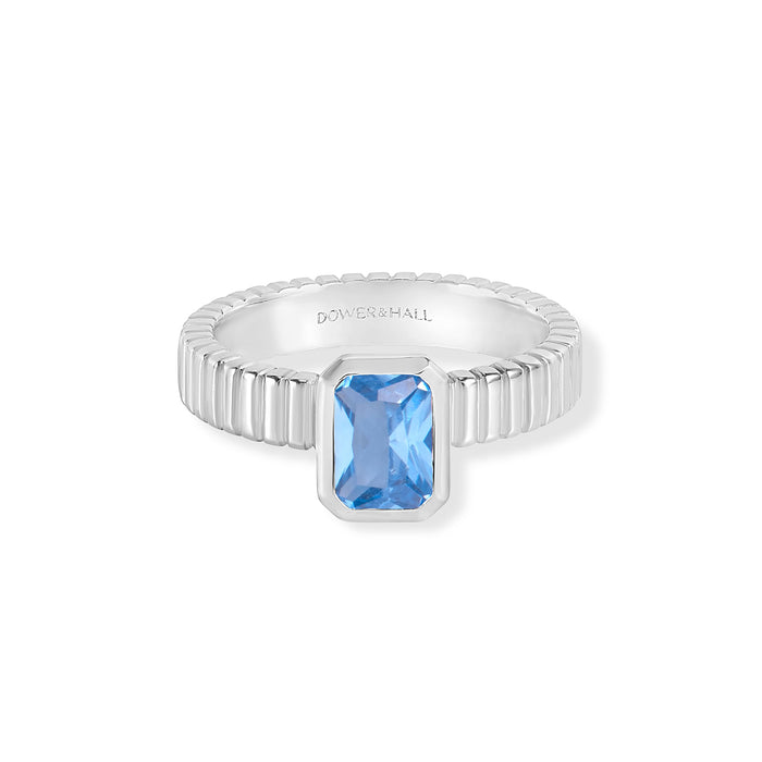 Dower & Hall Blue Topaz Octagon Twist Twinkle Ring