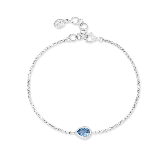 dower & hall Blue Topaz Pear Chain Bracelet