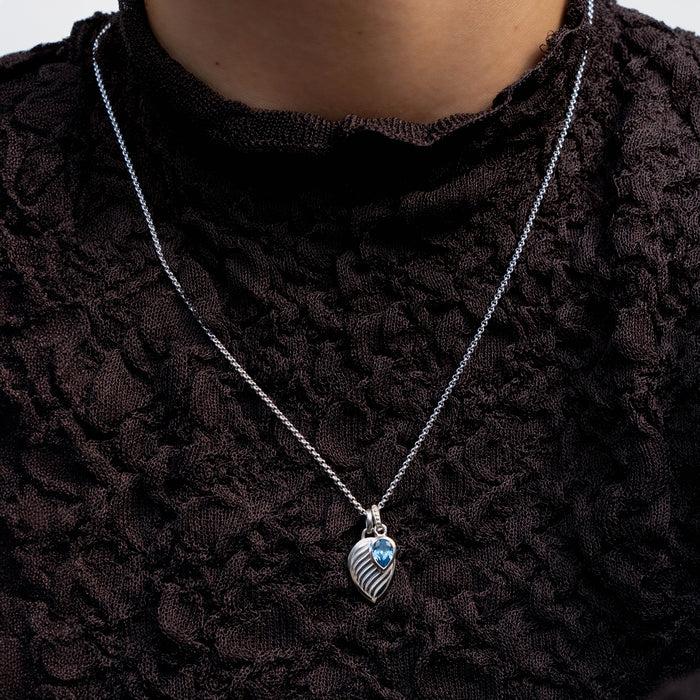Dower & Hall Blue Topaz Twist Peardrop Necklace