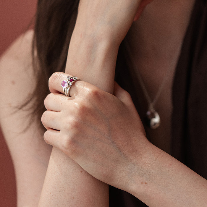 Dower & Hall Blush Twinkle Stacking Rings