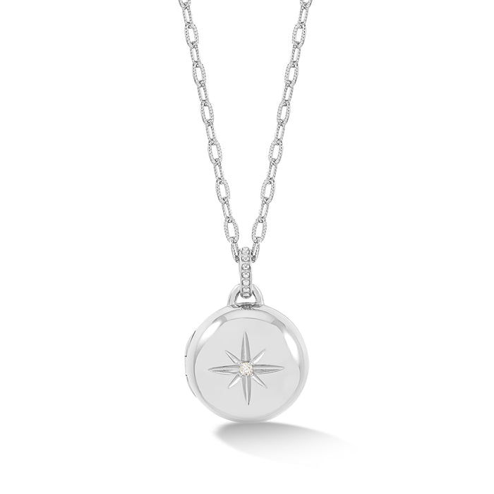 dower & hall Diamond Starburst Round Locket